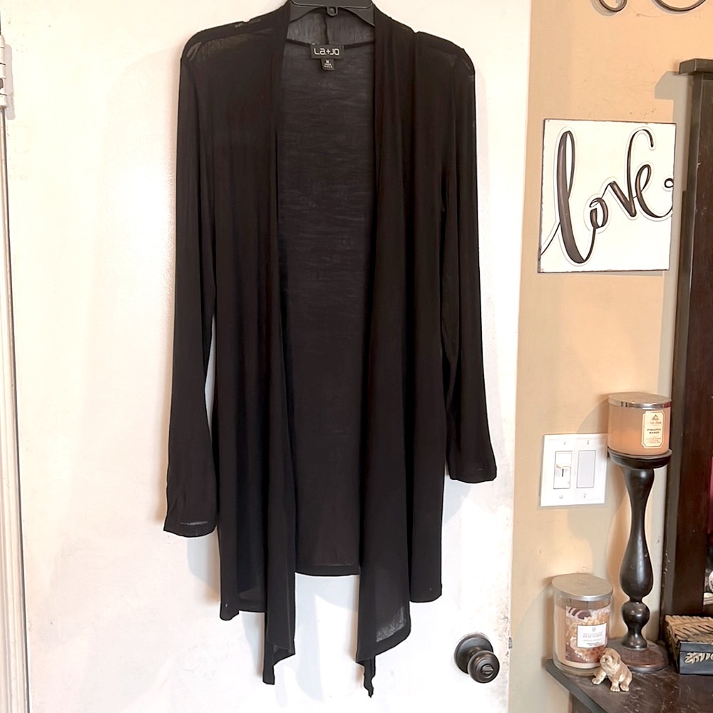 EUC LA.+JO lightweight black open front Cardigan